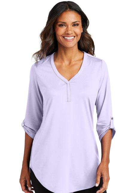 Port Authority® Women's City Stretch 3/4-Sleeve Tunic LK6840 - Bright Lavender | Port Authority