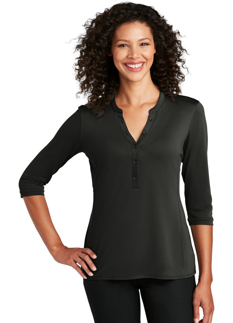 Port Authority ®  Women's UV Choice Pique Henley LK750 - Black | Port Authority