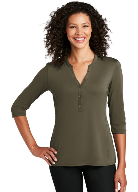 Port Authority ®  Women's UV Choice Pique Henley LK750 - Deep Olive | Port Authority