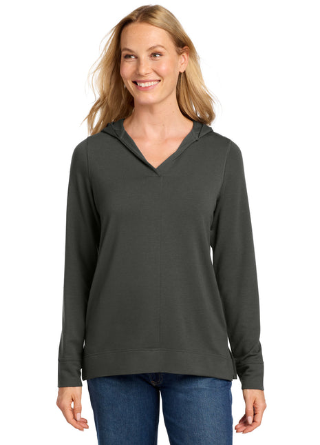 Port Authority® Women's Microterry Pullover Hoodie LK826 - Charcoal | Port Authority