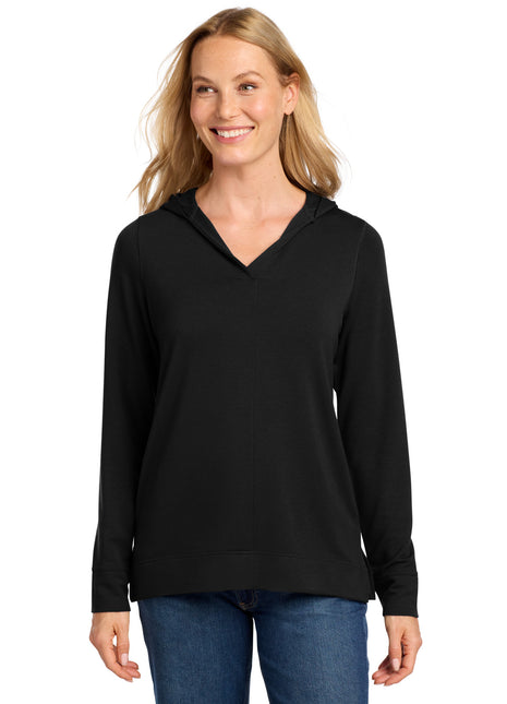 Port Authority® Women's Microterry Pullover Hoodie LK826 - Deep Black | Port Authority
