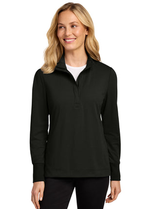 Port Authority® Women's Fairway Stretch 1/4-Zip LK829 - Deep Black | Port Authority
