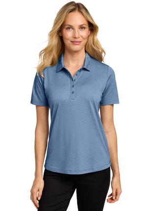Port Authority® Women's Fine Pique Blend Polo LK830 - Aegean Blue Heather | Port Authority