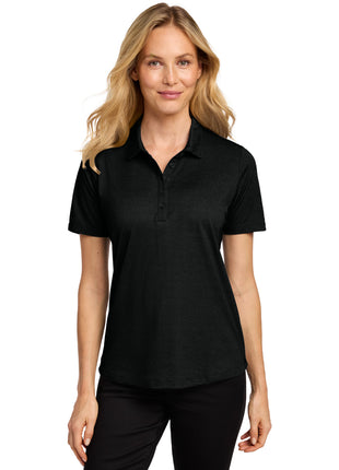 Port Authority® Women's Fine Pique Blend Polo LK830 - Black Heather | Port Authority