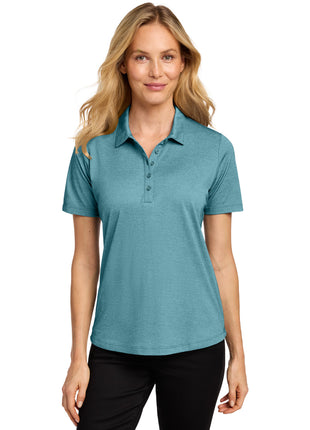 Port Authority® Women's Fine Pique Blend Polo LK830 - Dark Teal Heather | Port Authority
