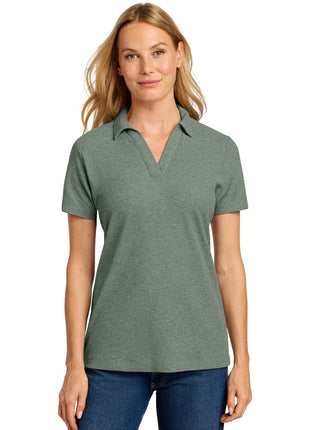 Port Authority® Women's C-FREE® Cotton Blend Pique Polo LK867 - Dark Green Heather | Port Authority