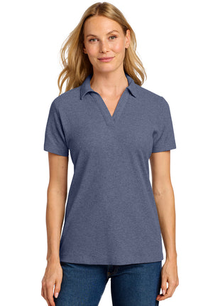 Port Authority® Women's C-FREE® Cotton Blend Pique Polo LK867 - Navy Heather | Port Authority