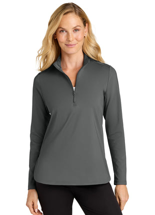 Port Authority® Women's C-FREE® Double Knit 1/4-Zip LK880 - Smoke Grey | Port Authority