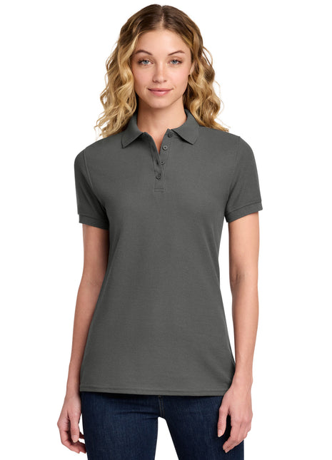 Port & Co™ Women's Core Blend Pique Polo. LKP155 - Charcoal | Port & Co