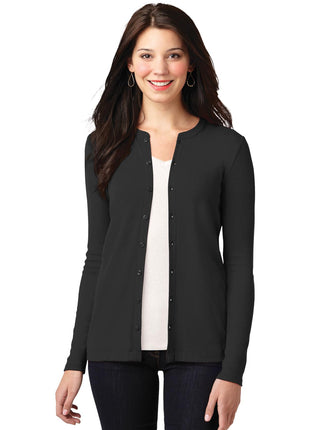 Port Authority® Women's Concept Stretch Button-Front Cardigan. LM1008 - Black | Port Authority