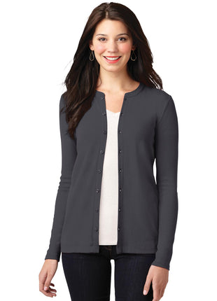 Port Authority® Women's Concept Stretch Button-Front Cardigan. LM1008 - Grey Smoke | Port Authority