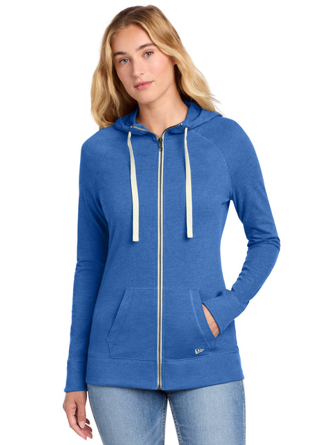 New Era® Women's Sueded Cotton Blend Full-Zip Hoodie. LNEA122 - Royal Heather | New Era