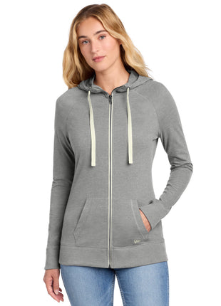 New Era® Women's Sueded Cotton Blend Full-Zip Hoodie. LNEA122 - Shadow Grey Heather | New Era