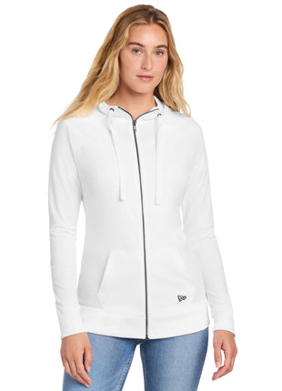 New Era® Women's Sueded Cotton Blend Full-Zip Hoodie. LNEA122 - White | New Era