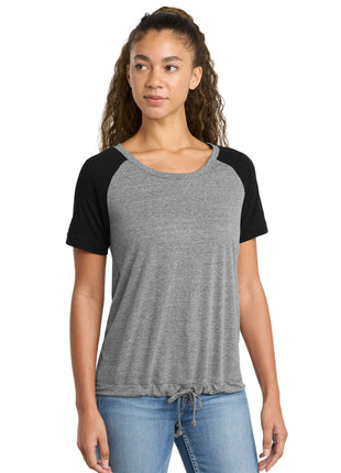 New Era ® Women's Tri-Blend Performance Cinch Tee. LNEA133 - Shadow Grey/ Black | New Era