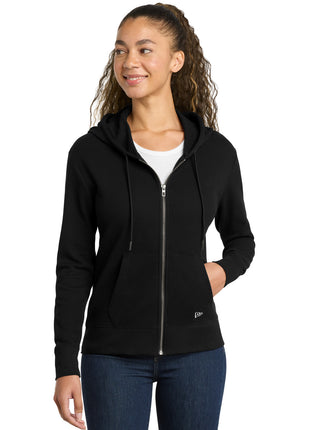 New Era® Women's Thermal Full-Zip Hoodie LNEA141 - Black | New Era