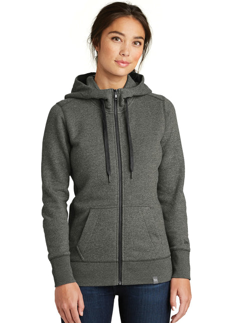 New Era ® Women's French Terry Full-Zip Hoodie. LNEA502 - Black Twist | New Era