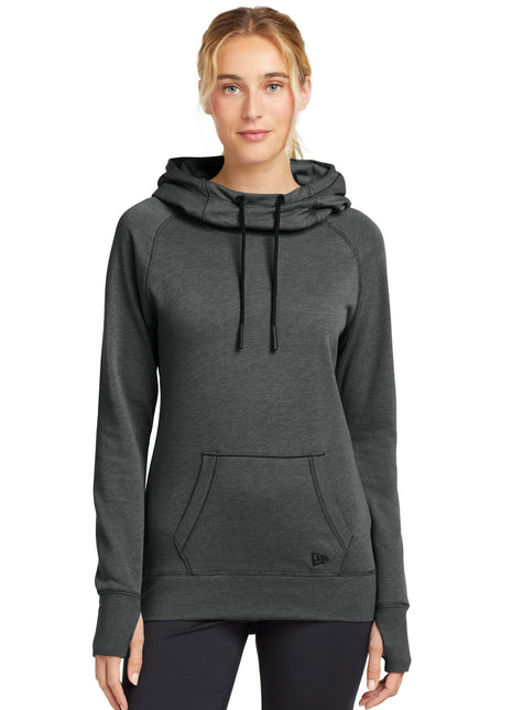 New Era ® Women's Tri-Blend Fleece Pullover Hoodie. LNEA510 - Black Heather | New Era