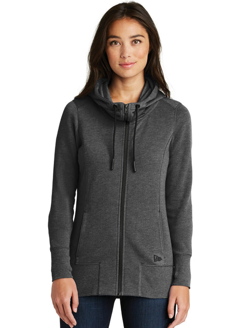 New Era ® Women's Tri-Blend Fleece Full-Zip Hoodie. LNEA511 - Black Heather | New Era