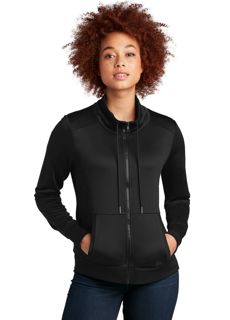 New Era® Women's Performance Terry Full-Zip Cowl LNEA530 - Black | New Era