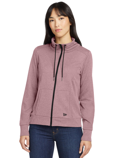 New Era® Women's Performance Terry Full-Zip Cowl LNEA530 - Dusty Mauve Heather | New Era