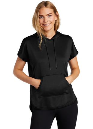 New Era ® Women's Performance Terry Short Sleeve Hoodie LNEA533 - Black | New Era