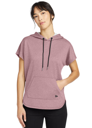 New Era ® Women's Performance Terry Short Sleeve Hoodie LNEA533 - Dusty Mauve Heather | New Era
