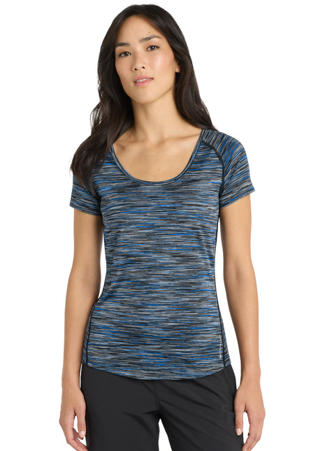 OGIO ® Women's Verge Scoop Neck. LOE326 - Electric Blue Space Dye | OGIO
