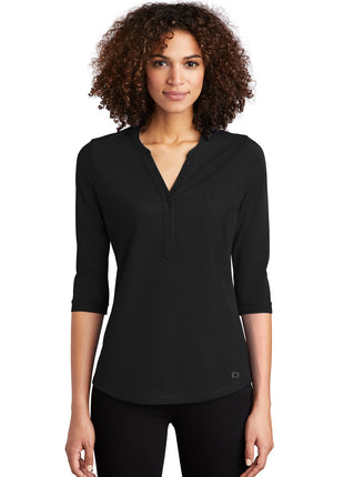 OGIO® Women's Jewel Henley LOG104 - Blacktop | OGIO