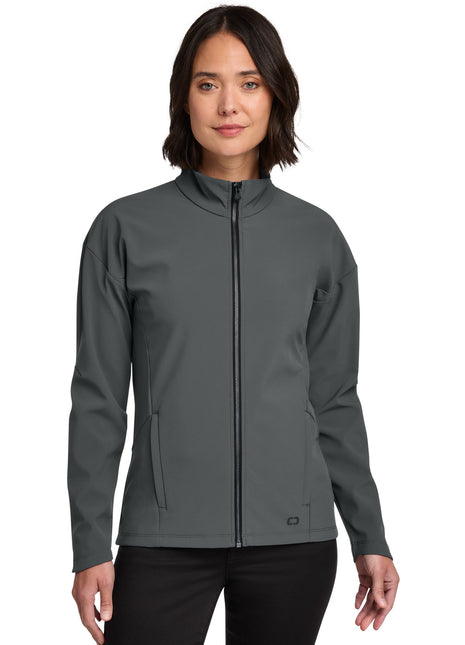 OGIO® Women's Commuter Full-Zip Soft Shell LOG755 - Diesel Grey | OGIO
