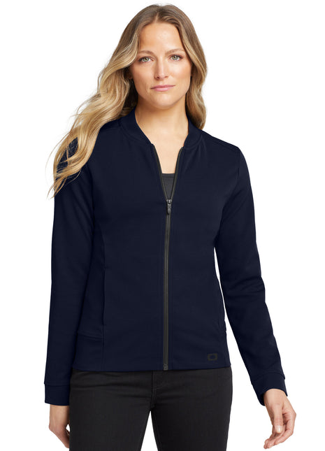OGIO ® Women's Hinge Full-Zip. LOG820 - River Blue Navy | OGIO