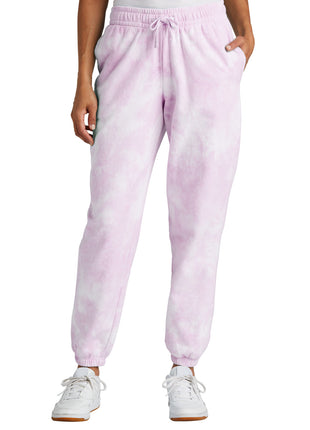 Port & Co™ Women's Beach Wash® Cloud Tie-Dye Sweatpant LPC140P - Cerise Pink | Port & Co