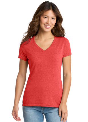 Port & Co™ Women's Tri-Blend V-Neck Tee. LPC330V - Bright Red Heather | Port & Co