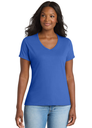 Port & Co™ Women's Performance Blend V-Neck Tee. LPC381V - True Royal | Port & Co