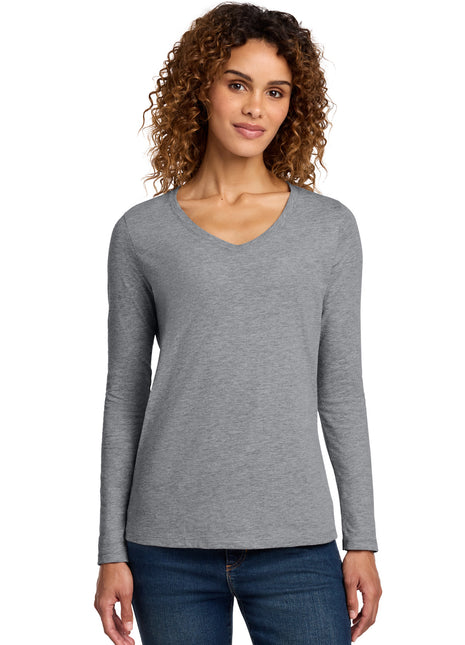 Port & Co™ Women's Long Sleeve Fan Favorite V-Neck Tee. LPC450VLS - Athletic Heather | Port & Co