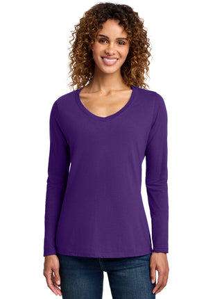Port & Co™ Women's Long Sleeve Fan Favorite V-Neck Tee. LPC450VLS - Team Purple | Port & Co