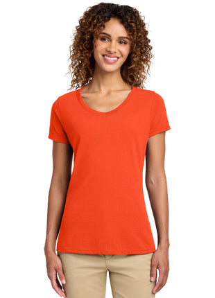 Port & Co™ Women's Fan Favorite V-Neck Tee. LPC450V - Orange | Port & Co