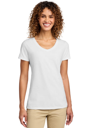 Port & Co™ Women's Fan Favorite V-Neck Tee. LPC450V - White | Port & Co