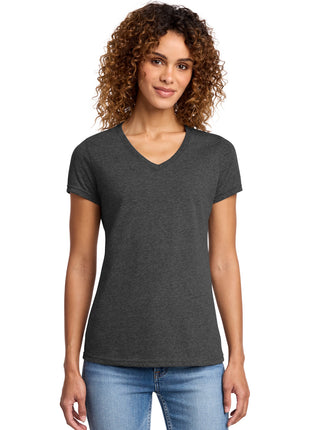 Port & Co™ Women's Fan Favorite™ Blend V-Neck Tee. LPC455V - Black Heather | Port & Co