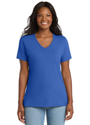 Port & Co™ Women's Core Cotton V-Neck Tee. LPC54V - Royal | Port & Co