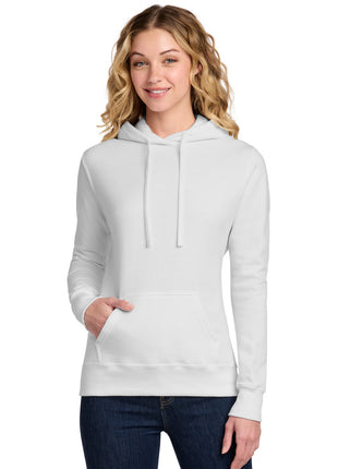 Port & Co™ Women's Core Fleece Pullover Hooded Sweatshirt LPC78H - White | Port & Co