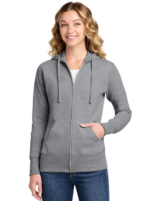 Port & Co™ Women's Core Fleece Full-Zip Hooded Sweatshirt. LPC78ZH - Athletic Heather | Port & Co