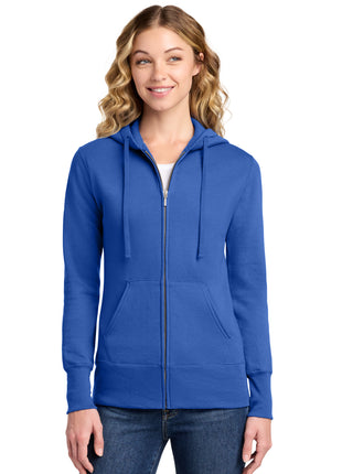Port & Co™ Women's Core Fleece Full-Zip Hooded Sweatshirt. LPC78ZH - Royal | Port & Co