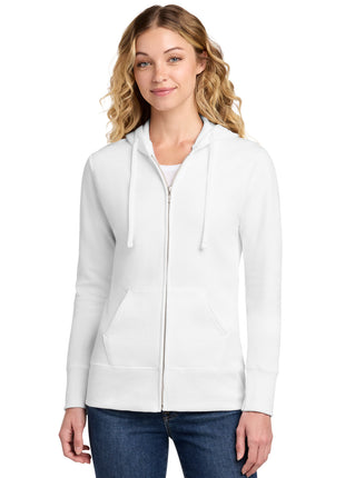 Port & Co™ Women's Core Fleece Full-Zip Hooded Sweatshirt. LPC78ZH - White | Port & Co
