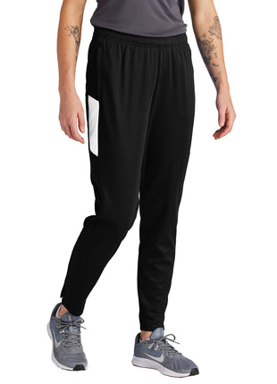 Sport-Tek® Women's Travel Pant LPST800 - Black/ White | Sport-Tek