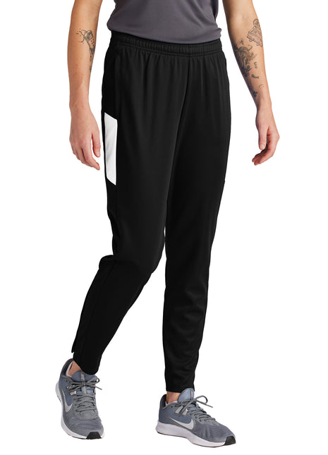 Sport-Tek® Women's Travel Pant LPST800 - Black/ White | Sport-Tek