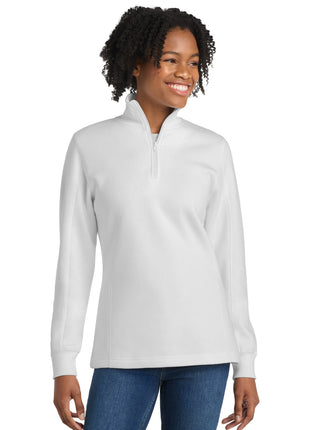 Sport-Tek® Women's 1/4-Zip Sweatshirt. LST253 - White | Sport-Tek