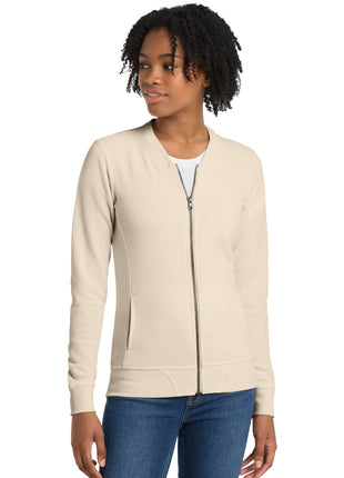 Sport-Tek ® Women's Lightweight French Terry Bomber LST274 - Ecru | Sport-Tek