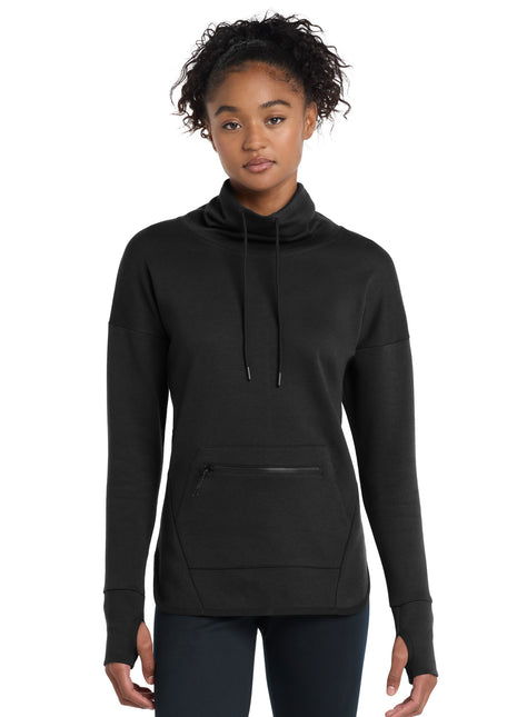 Sport-Tek® Women's Triumph Cowl Neck Pullover LST280 - Black | Sport-Tek