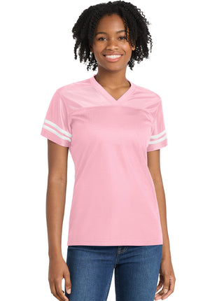 Sport-Tek® Women's PosiCharge® Replica Jersey. LST307 - Light Pink/ White | Sport-Tek